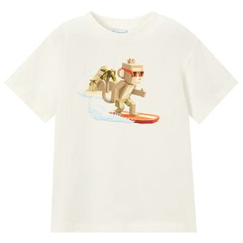Boys Ivory Monkey T-Shirt