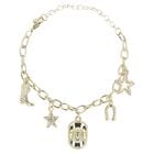 Girls Gold Cowgirl Charm Bracelet, 1, hi-res