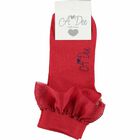 Girls Red Logo Socks, 1, hi-res