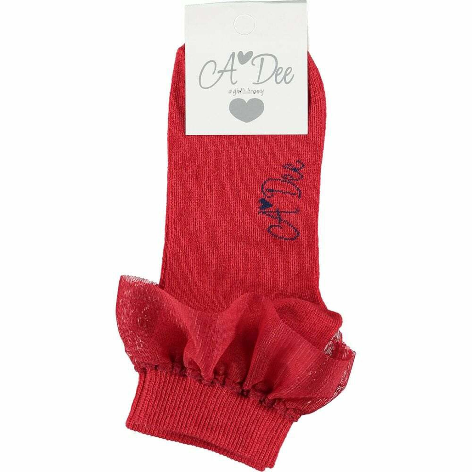Girls Red Logo Socks, 1, hi-res