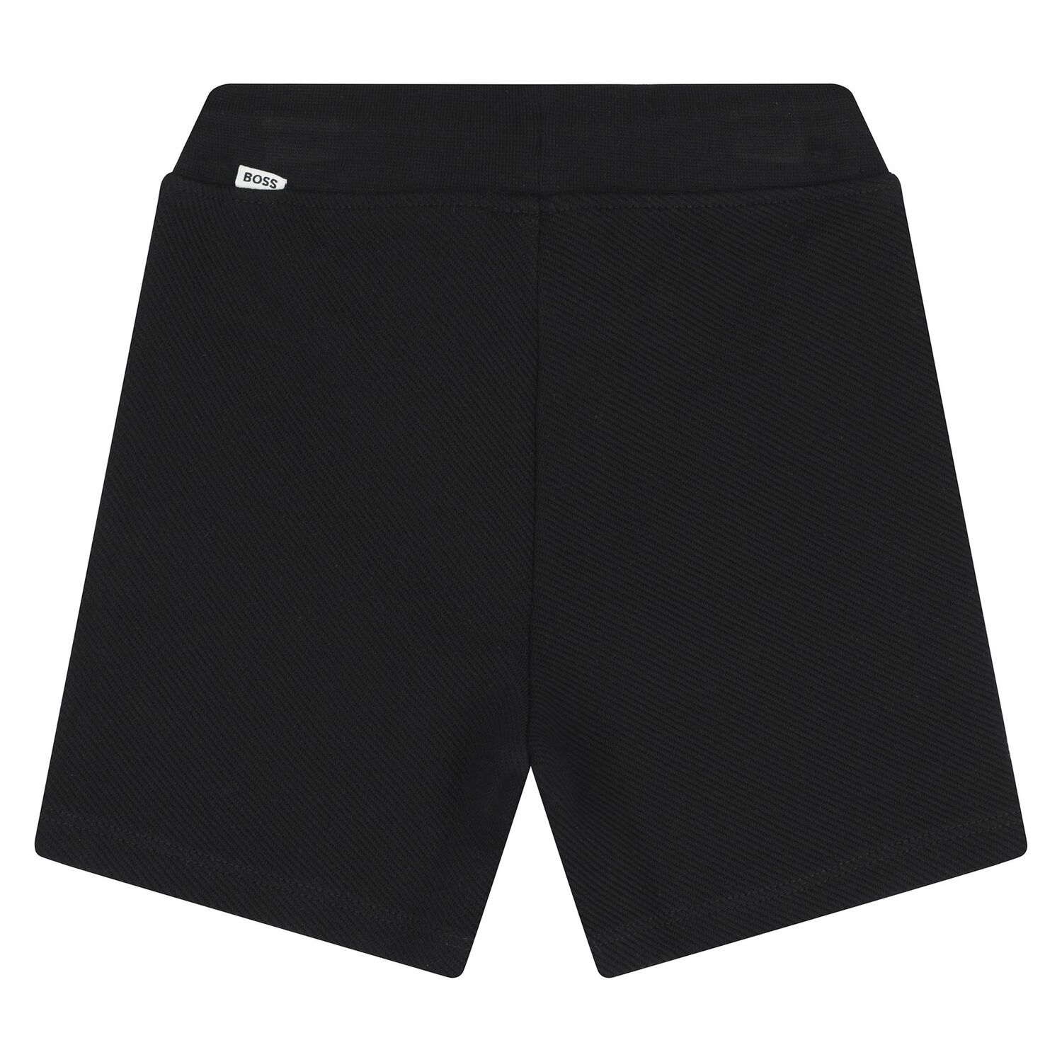  Younger Boys Black Logo Shorts, 1, hi-res