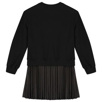 Girls Black Logo Dress