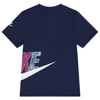 Girls Navy Blue Logo T-Shirt