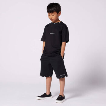 Boys Black Logo Shorts