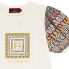 فستان بنات بالشعار باللون العاجي, 1, hi-res