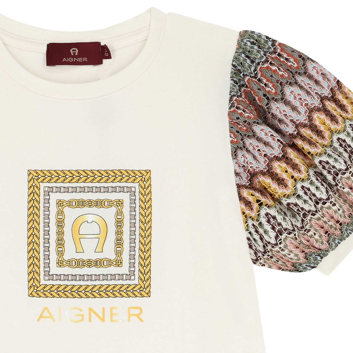 فستان بنات بالشعار باللون العاجي, 1, hi-res