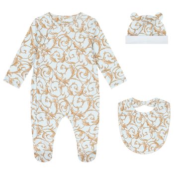 Baby Boys Blue & Gold Babygrow Gift Set (3 Piece)