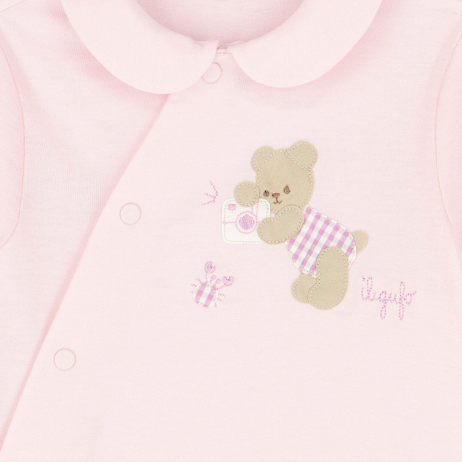 Baby Girls Pink Teddy Babygrow, 1, hi-res image number null
