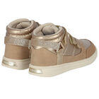 حذاء رياضي باللون الذهبي اللامع للبنات, 1, hi-res