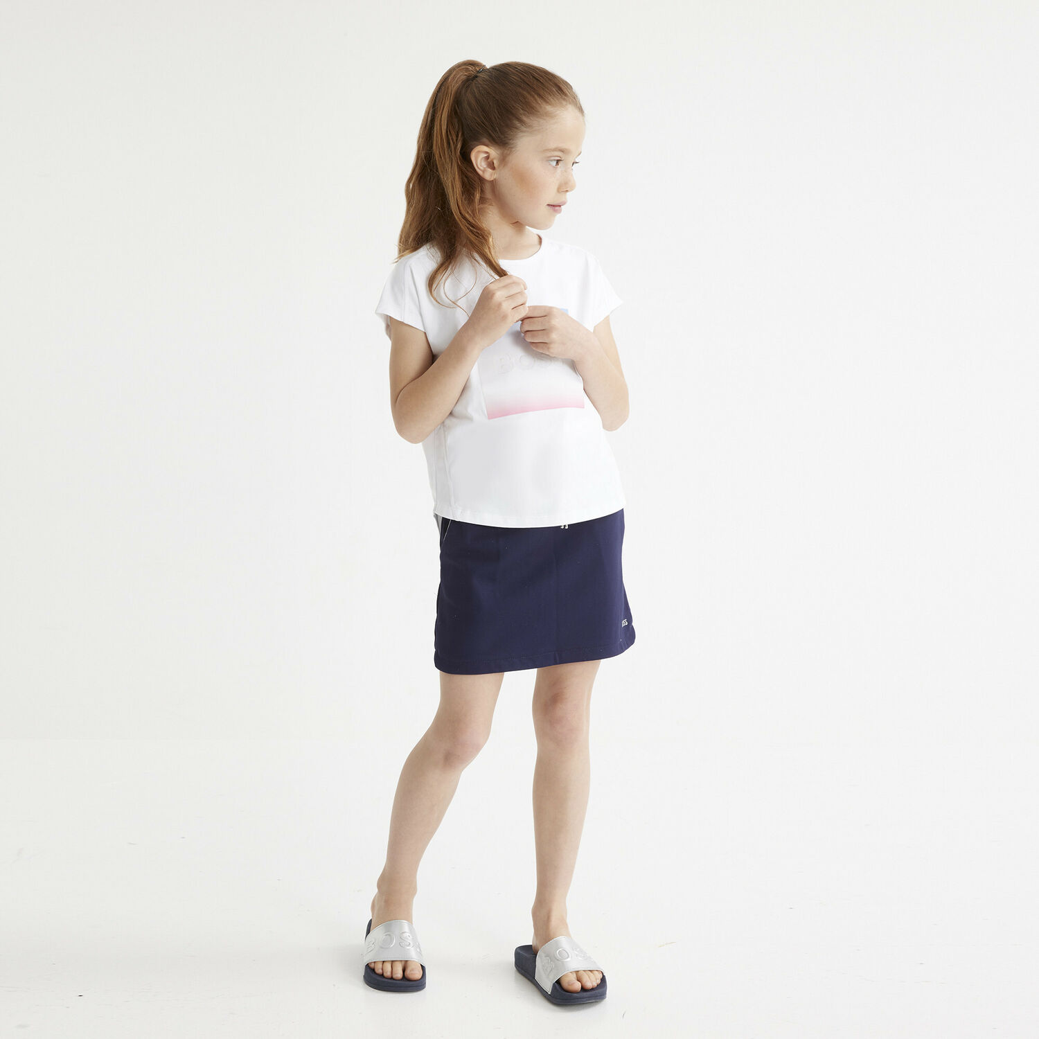 Girls Navy Blue Skirt, 1, hi-res image number null