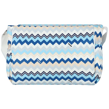 Blue & White Zigzag Baby Changing Bag