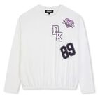 Girls Ivory Logo Long Sleeve Top, 1, hi-res