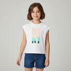 Girls White Logo T-Shirt, 1, hi-res