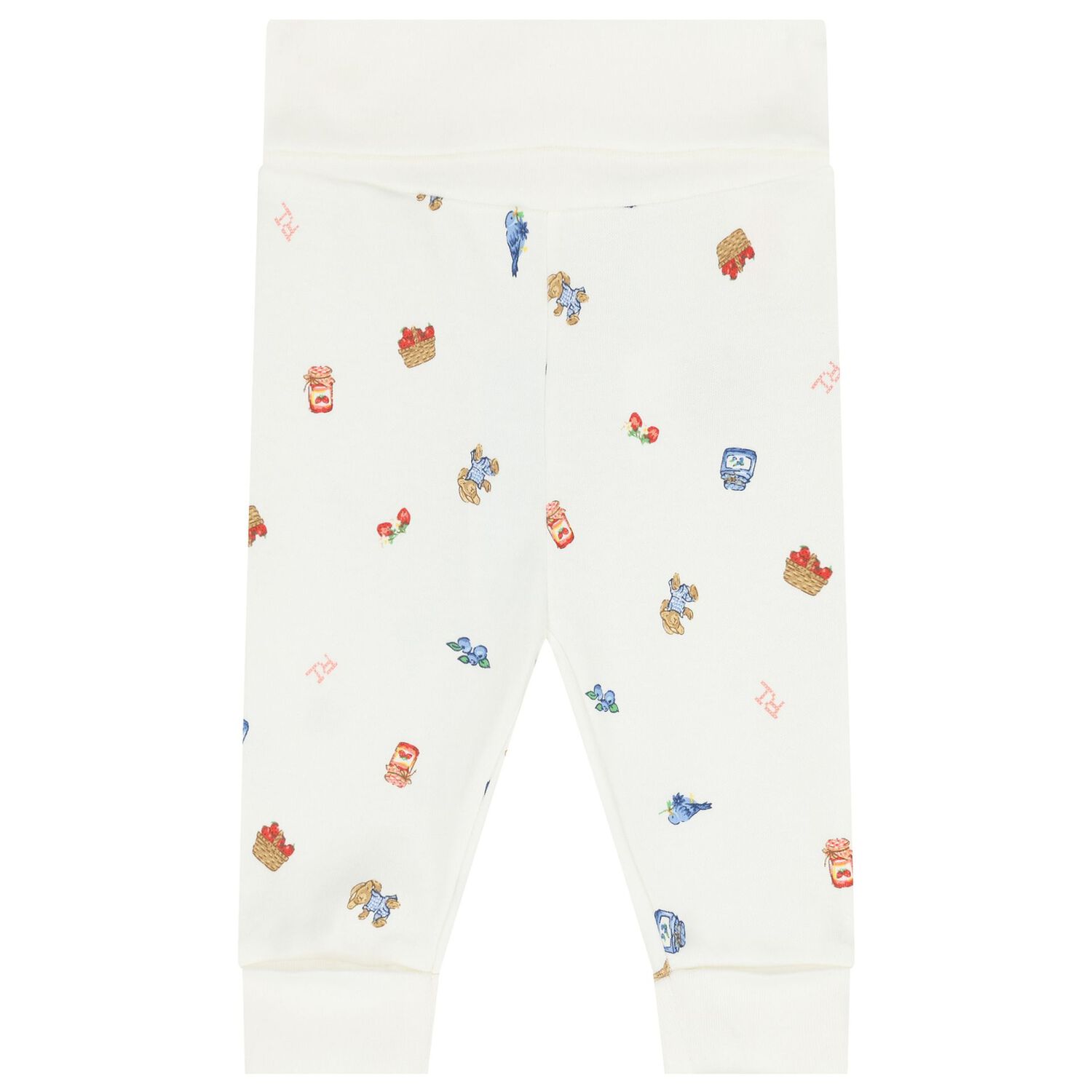 طقم هدايا ملابس أطفال بناتي عاجية اللون مزينة برسومات دببة بولو وتوت, 1, hi-res