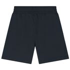 Boys Navy Blue Logo Shorts Set, 1, hi-res