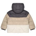 Boys Grey & Beige Padded Puffer Jacket, 1, hi-res