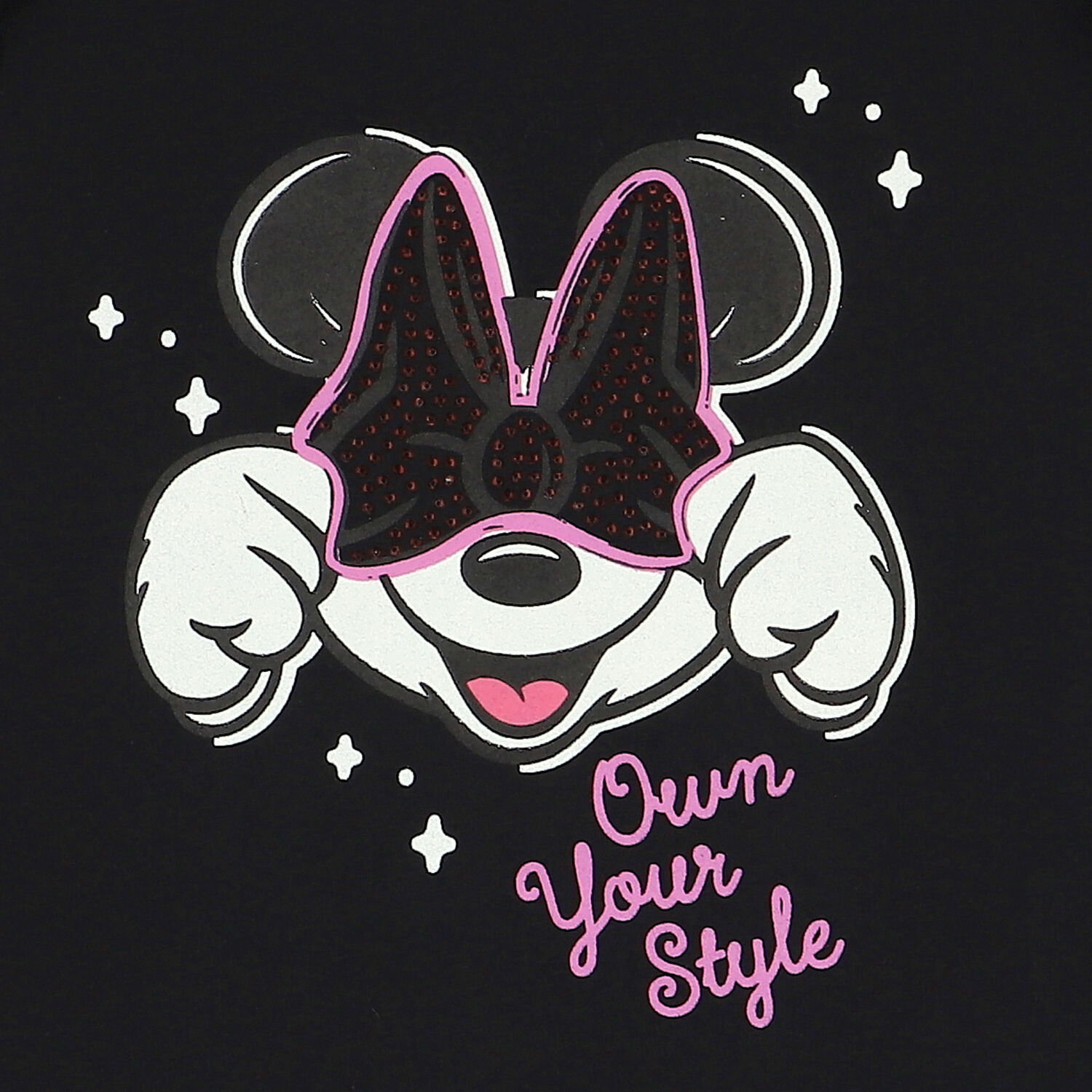 Girls Black Minnie Mouse Long Sleeve Top, 1, hi-res image number null