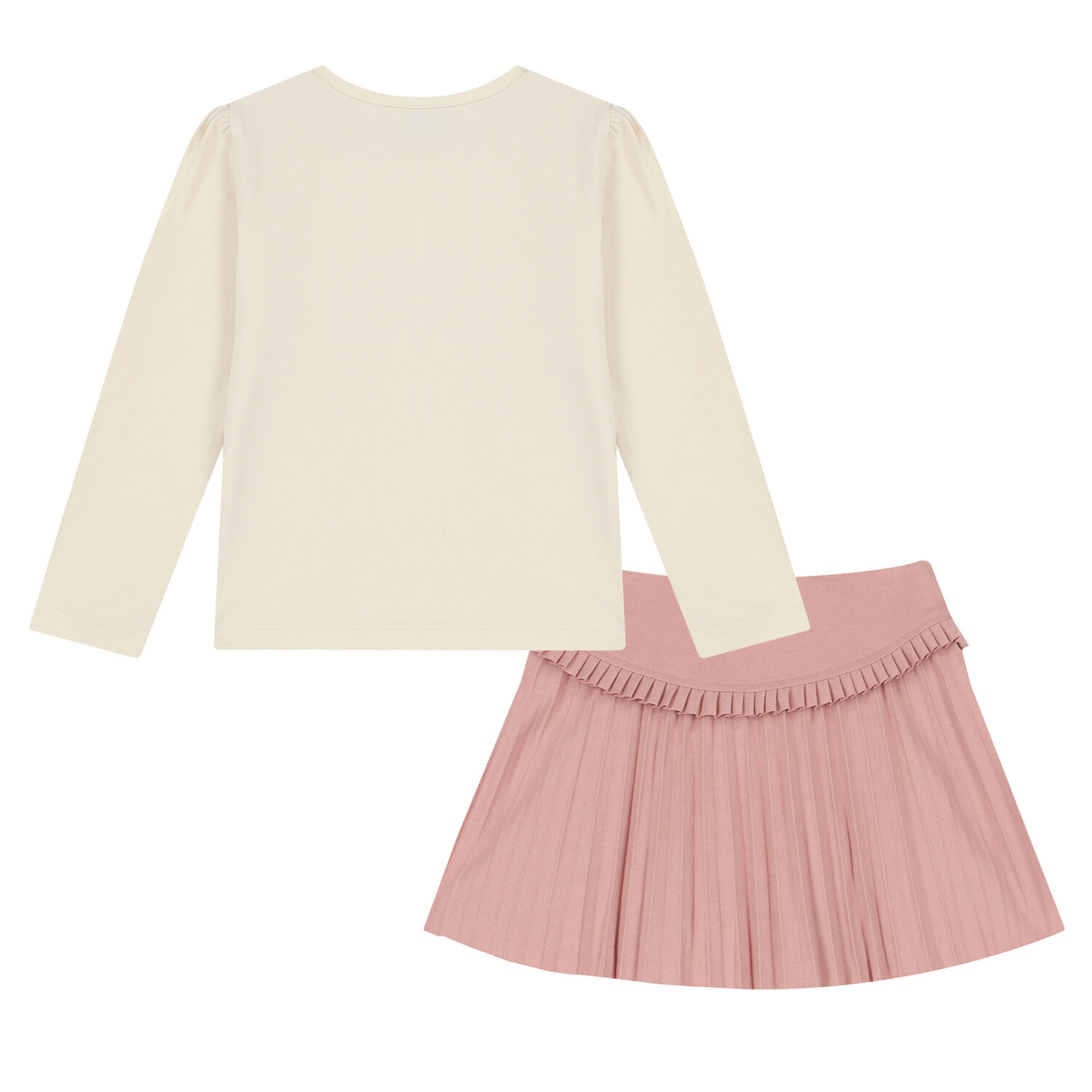 Girls Ivory & Pink Skirt Set, 1, hi-res