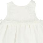 Younger Girls White Flower Dress, 1, hi-res