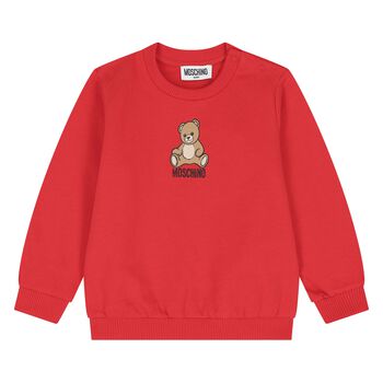 Younger Red Teddy Bear Logo Sweatshirt