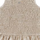Girls Metallic Gold Logo Ruched Dress, 1, hi-res