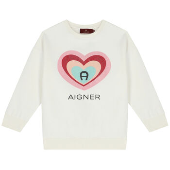 Girls Ivory Logo Sweatshirt