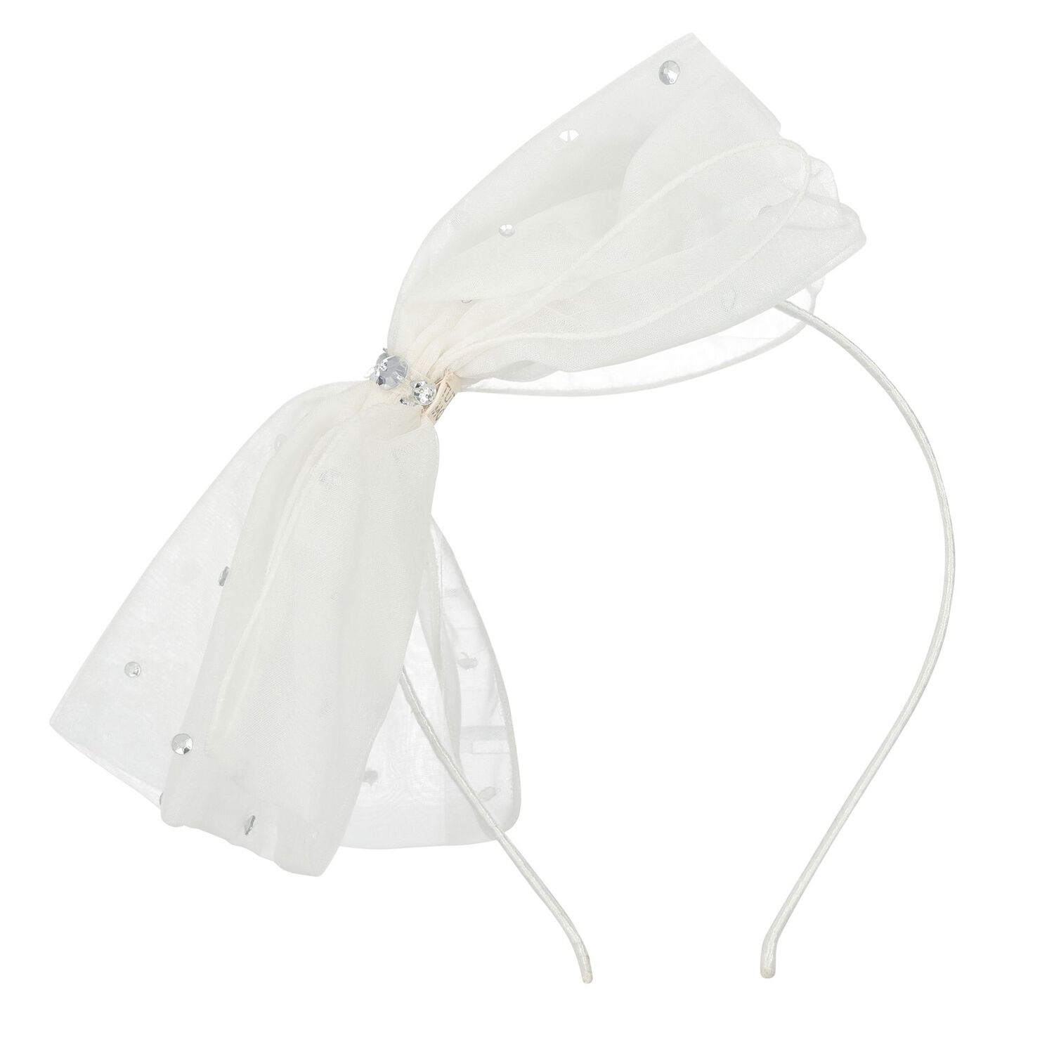 Girls Ivory Bow Headband, 2, hi-res image number null