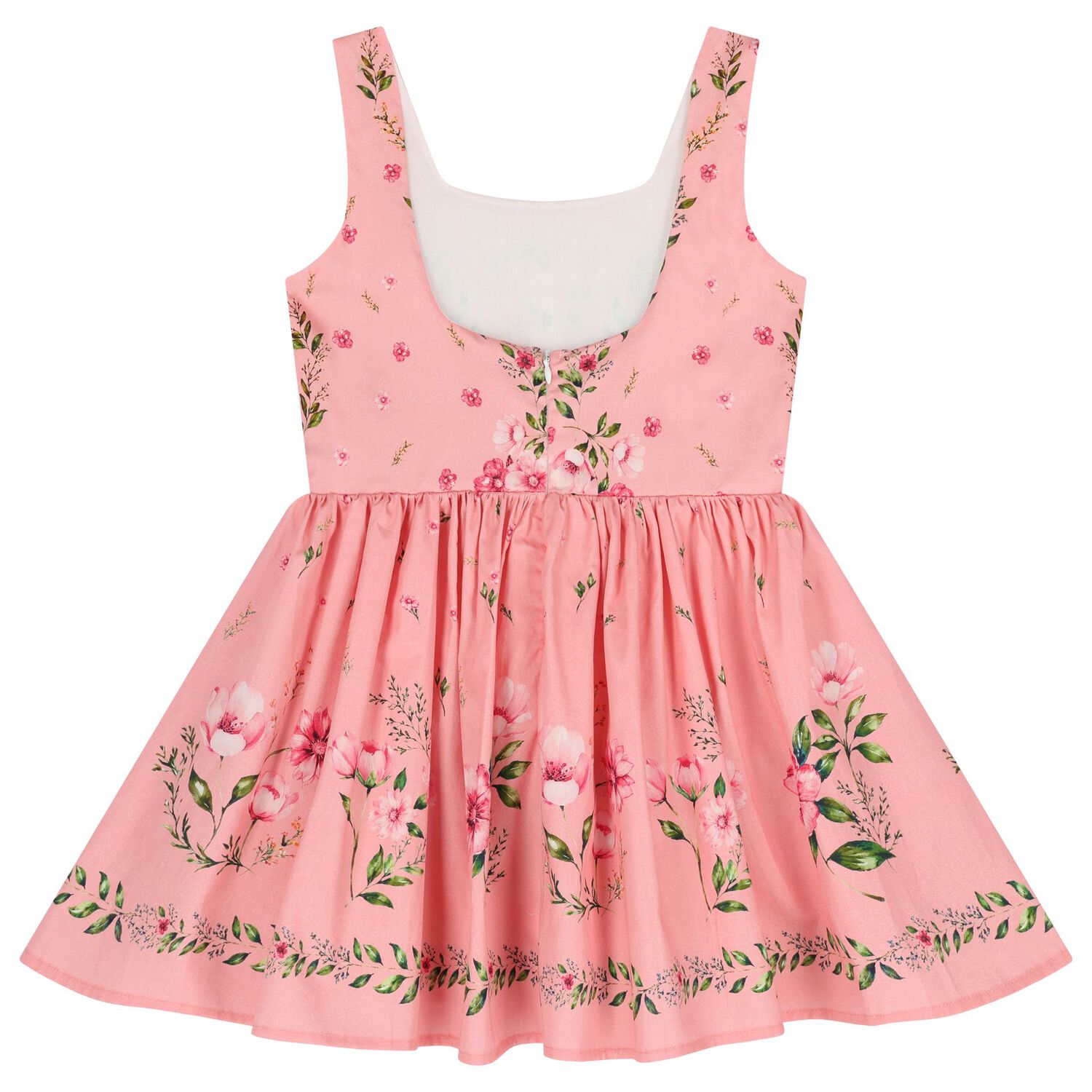 Girls Pink Floral Dress, 1, hi-res