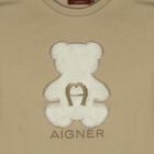 Girls Beige Faux Fur Teddy Bear Sweatshirt, 3, hi-res