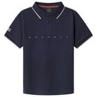 Boys Navy Blue & Beige Polo Shirt, 2, hi-res