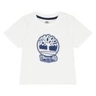 Younger Boys White Logo T-Shirt, 1, hi-res
