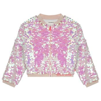 جاكيت بومبر باللون الوردي لامع للبنات
