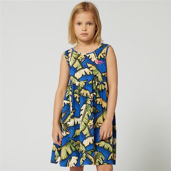 Girls Blue & Green Jungle Dress