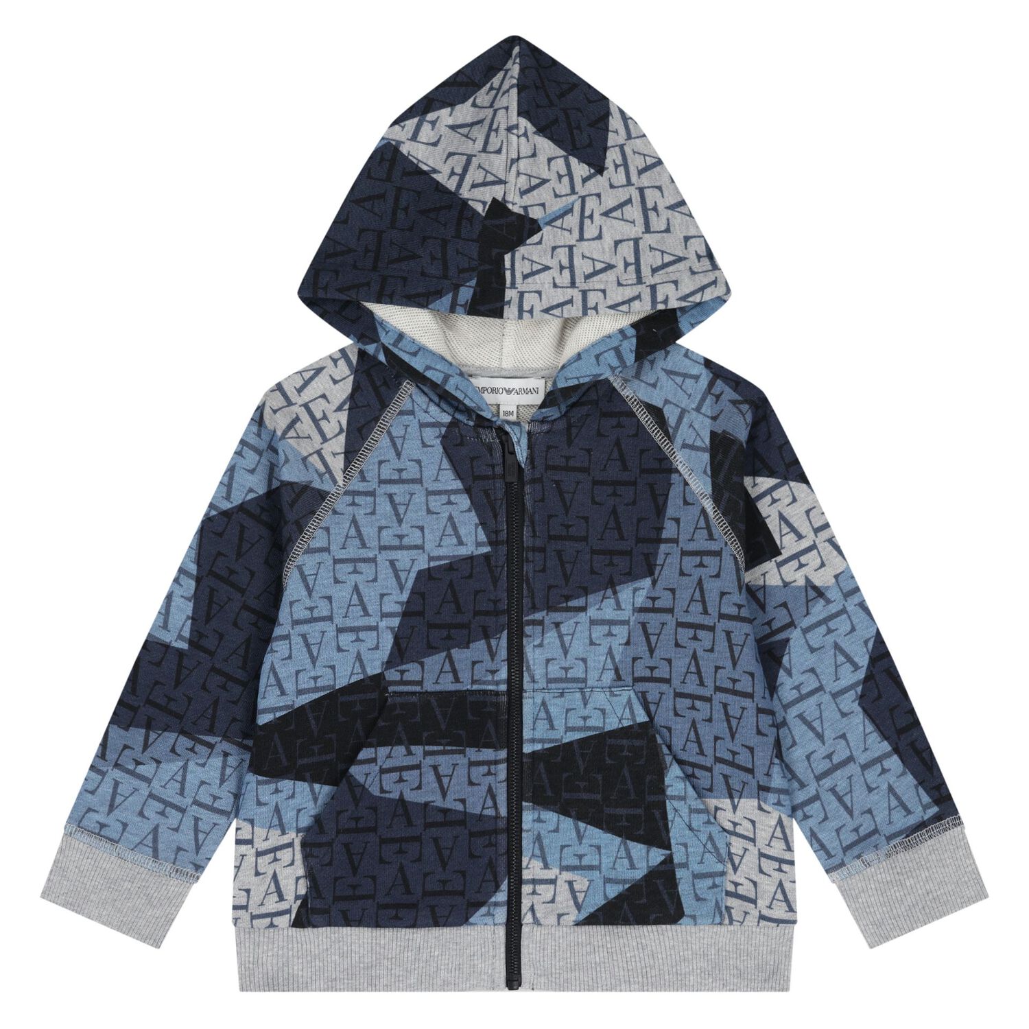 Younger Boys Grey & Blue Logo Tracksuit, 1, hi-res