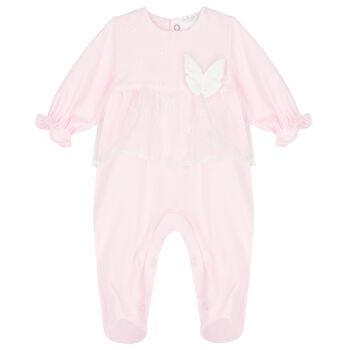 Baby Girls Pink Butterfly Babygrow