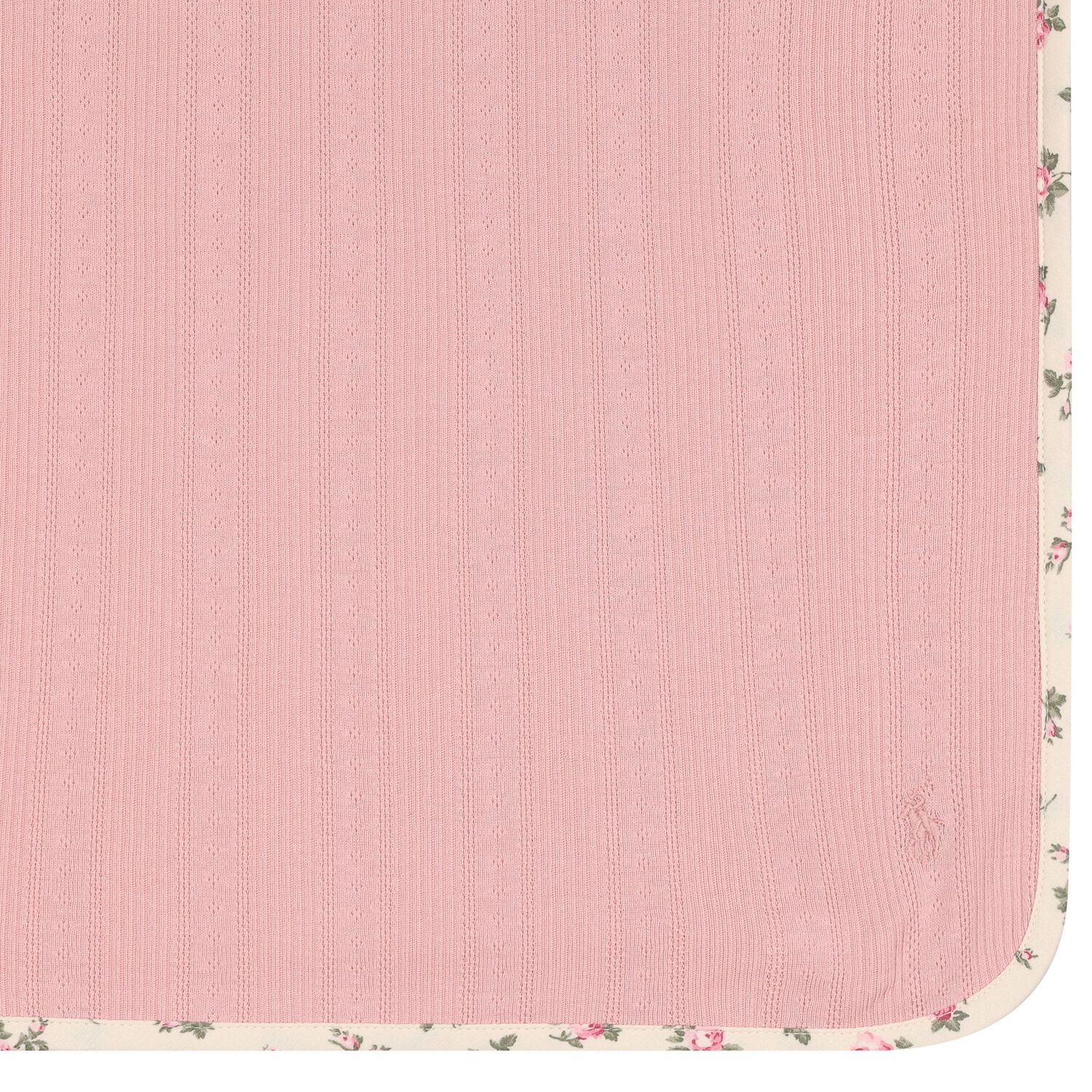 Baby Girls Pink Floral Pointelle Blanket, 1, hi-res
