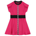 Girls Pink Logo Dress, 1, hi-res