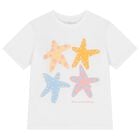 Girls White Starfish T-Shirt, 1, hi-res