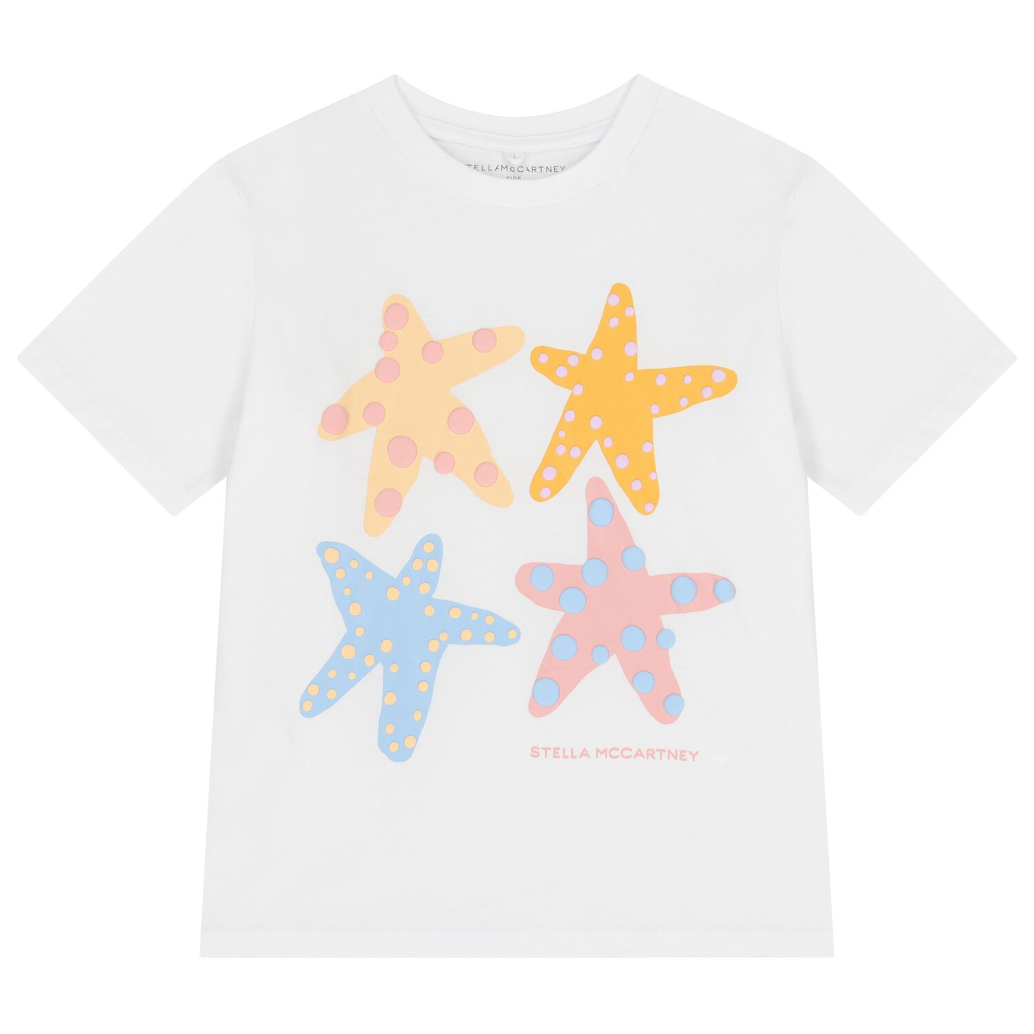 Girls White Starfish T-Shirt, 1, hi-res