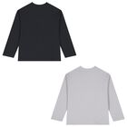 Boys Grey Long Sleeve Top ( 2-Pack ), 2, hi-res