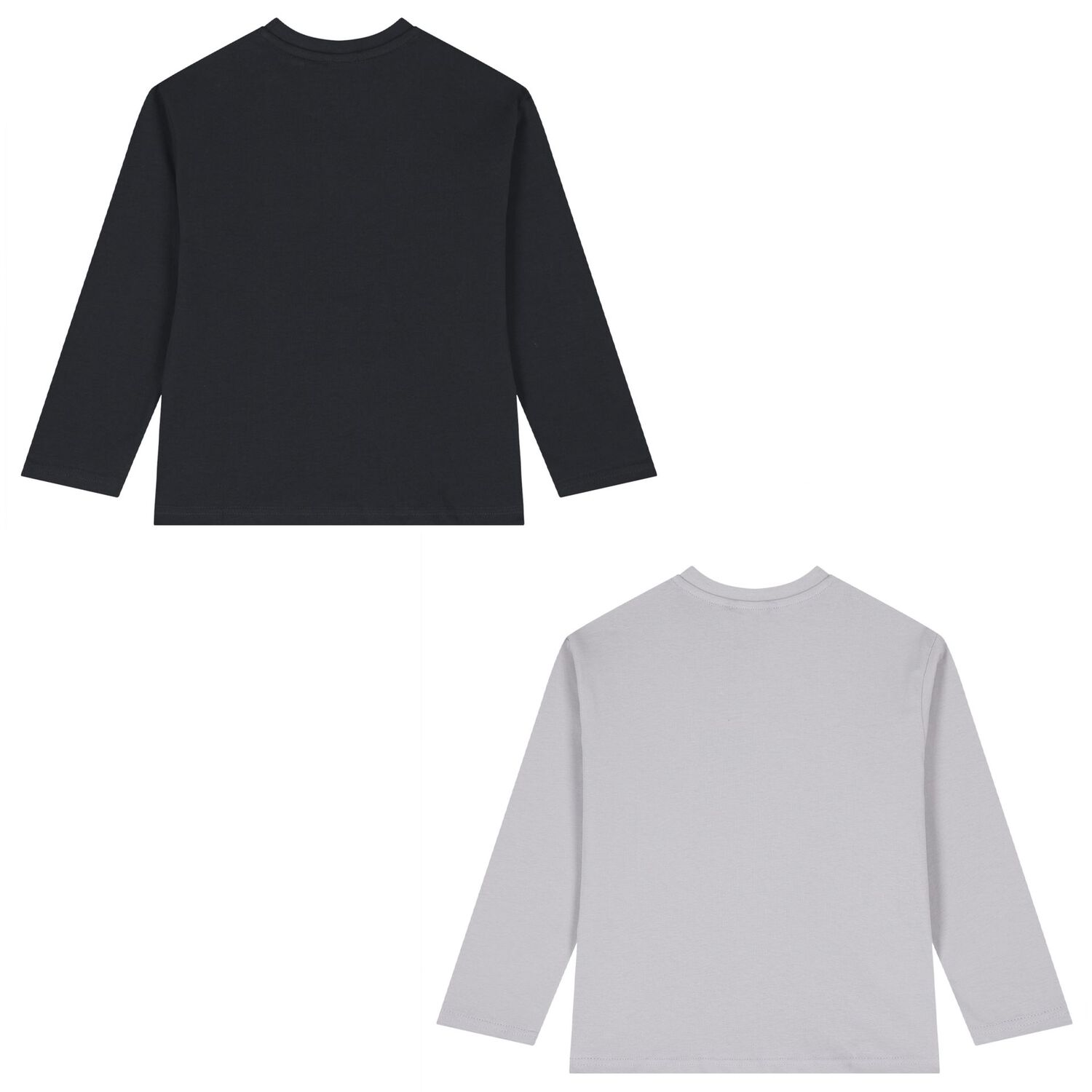 Boys Grey Long Sleeve Top ( 2-Pack ), 2, hi-res