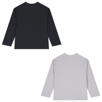 Boys Grey Long Sleeve Top ( 2-Pack )