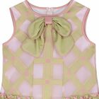 Girls Green & Pink Sleeveless Dress, 1, hi-res