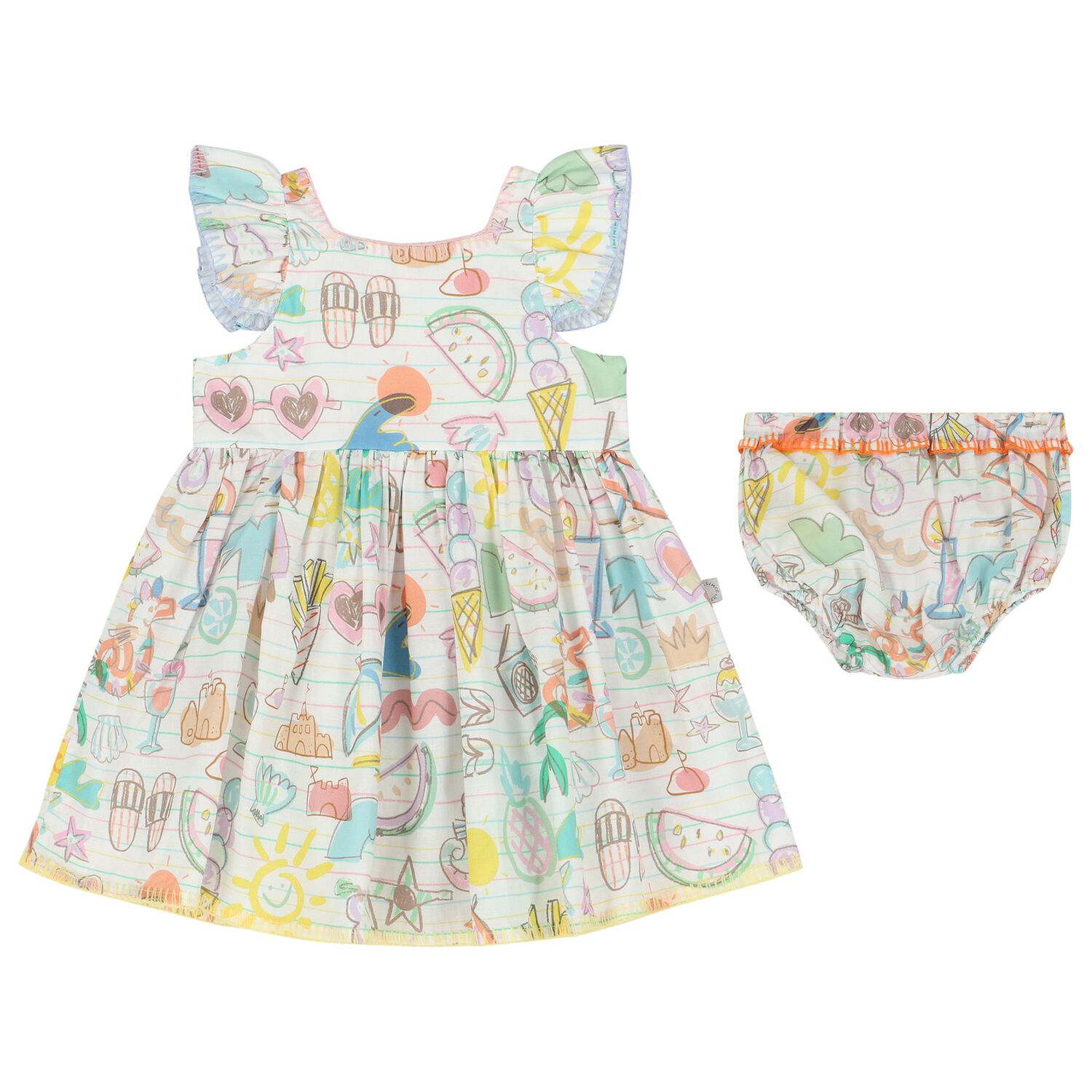 Younger Girls Ivory Dress Set, 1, hi-res