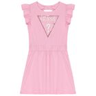 فستان بنات مزين بالترتر باللون الوردي, 2, hi-res