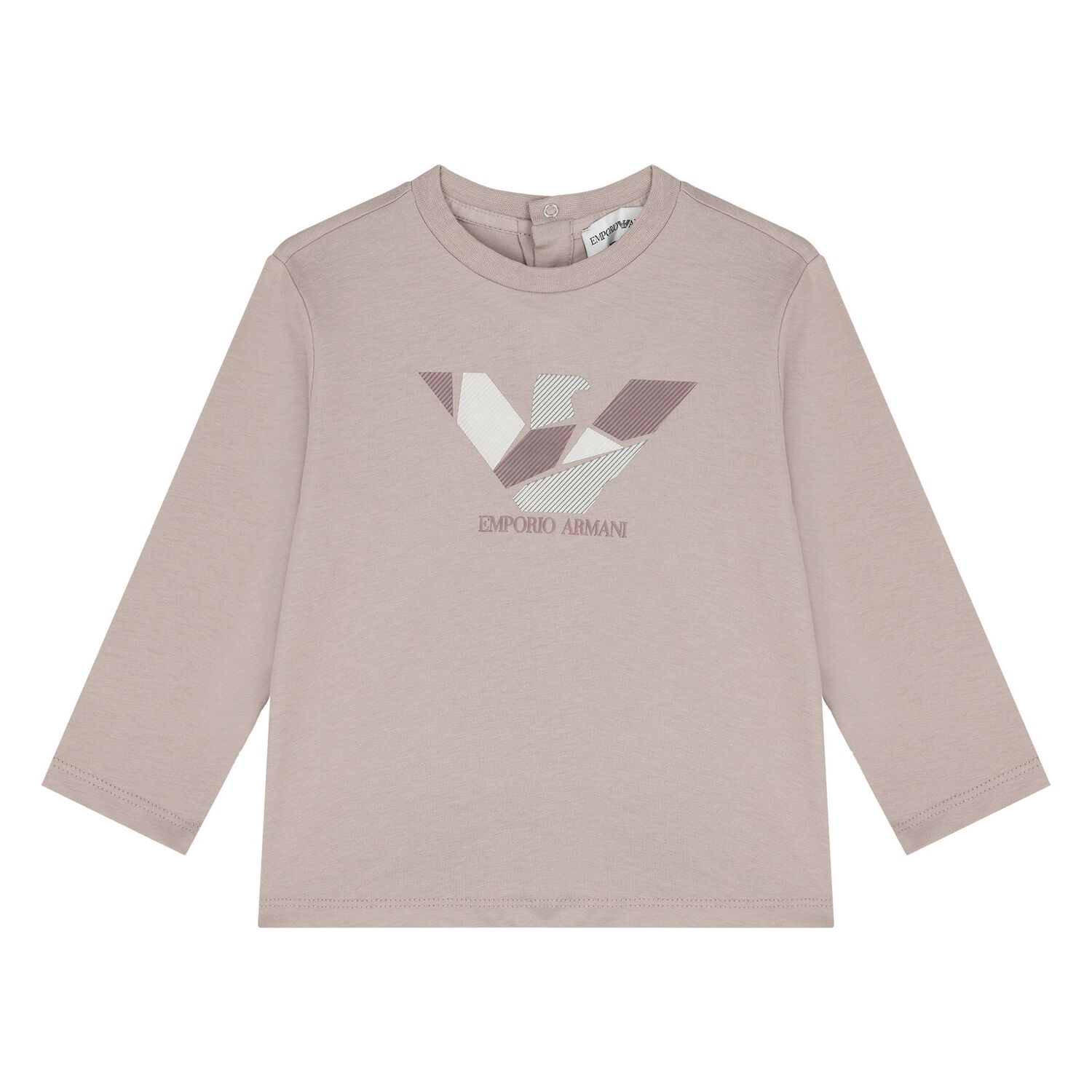 Younger Boys Beige & Ivory Logo Long Sleeve Top ( 2-Pack ), 1, hi-res