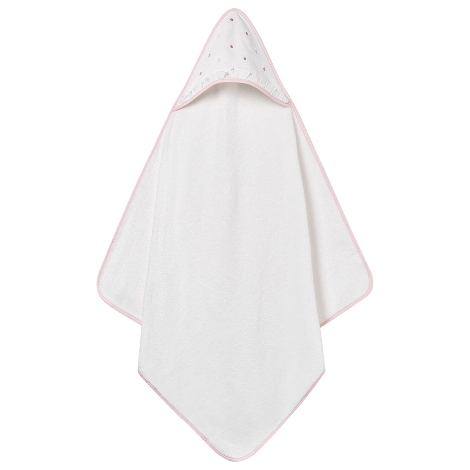 Baby Girls White & Pink Hooded Towel, 2, hi-res image number null