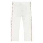 Younger Girls Ivory Logo Leggings, 1, hi-res