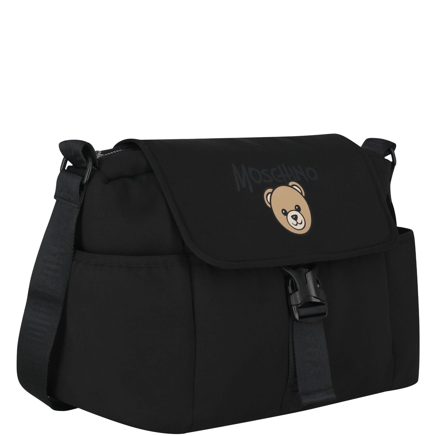 Black Teddy Bear Logo Baby Changing Bag ( 40CM ), 1, hi-res