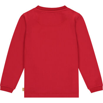 Boys Red Logo Long Sleeve Top